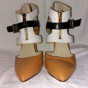 Michael Kors tri-color 4.5 inch stilettos.